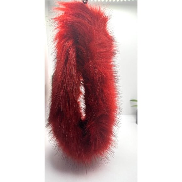 Vintage Red Faux Fur Head Wrap Fluffy Winter Headwear Soft & Stylish Accessory - Picture 13 of 16